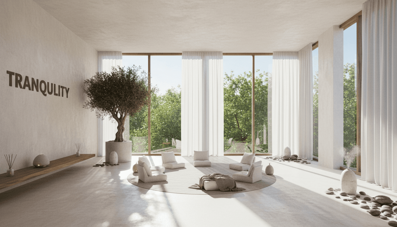 Bright, calm wellness space with natural light